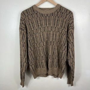 David Taylor Brown Knit Sweater Size L
